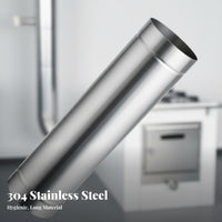 Thickened 304 Stainless Steel Chimney Vent Duct for Boiler, Firewood Cooker