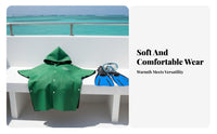 wave Towel Poncho, Fleece Lined, Warm Hooded Robe, Windproof, two-sidedSided Wear, for Swimming, Diving, Spa, Winter