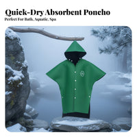 wave Towel Poncho, Fleece Lined, Warm Hooded Robe, Windproof, two-sidedSided Wear, for Swimming, Diving, Spa, Winter