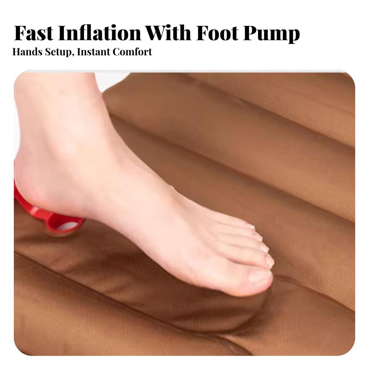 Inflatable Camping Mattress, Single/dual air Bed, Portable Moistureresistant Mat, Foot Pump, Outdoor Sleeping Pad
