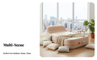 Inflatable Air Mattress, PVC Flocked, Outdoor Camping, Home, Ground Mat, Adjustable Firmness, Thickened Soft Bed, Manual Pump,