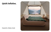 Inflatable Air Mattress, PVC Flocked, Outdoor Camping, Home, Ground Mat, Adjustable Firmness, Thickened Soft Bed, Manual Pump,
