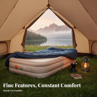 Inflatable Air Mattress, PVC Flocked, Outdoor Camping, Home, Ground Mat, Adjustable Firmness, Thickened Soft Bed, Manual Pump,