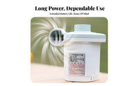 Rechargeable inflator for camping gear.