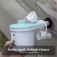 Rechargeable inflator for camping gear.