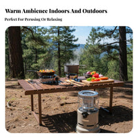 Dual-Use Camping Heater Stove, Outdoor Gasification Stove, Heating & Cooking, Portable Tent Warmer, 2700W, Stainless Steel