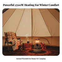 Dual-Use Camping Heater Stove, Outdoor Gasification Stove, Heating & Cooking, Portable Tent Warmer, 2700W, Stainless Steel