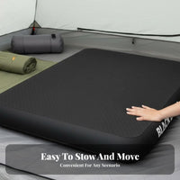 Inflatable Bed, Brushed TPU Camping Sleeping Pad, Adjustable Firmness, Double/Single Option, Electric Inflation