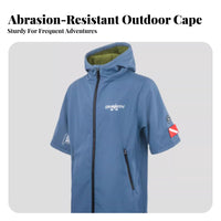 Windbreaker Poncho, Thick Waterproof Fleece-Lined Changing Robe, Outdoor Sports, Unisex, Diving