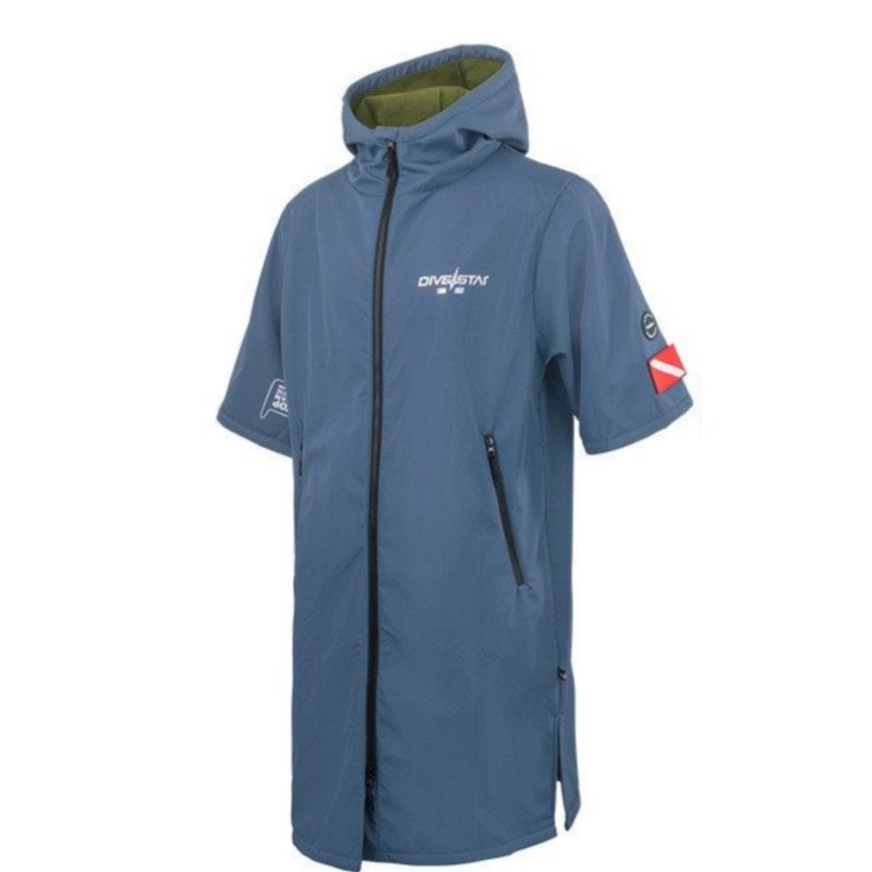 Windbreaker Poncho, Thick Waterproof Fleece-Lined Changing Robe, Outdoor Sports, Unisex, Diving