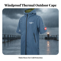 Windbreaker Poncho, Thick Waterproof Fleece-Lined Changing Robe, Outdoor Sports, Unisex, Diving