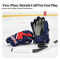 Ice puck sport Gloves, collision-Resistant Protective Gear, Kids & Adults, Red navy, Multiple Sizes