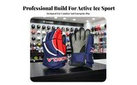 Ice puck sport Gloves, collision-Resistant Protective Gear, Kids & Adults, Red navy, Multiple Sizes