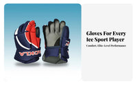 Ice puck sport Gloves, collision-Resistant Protective Gear, Kids & Adults, Red navy, Multiple Sizes