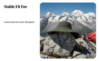 Sun Protection Hat, Wide Brim Outdoor angling Hat, Detachable Face Cover, Unisex, Windproof, Summer Hiking Cycling Cap