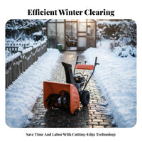 winter sweeper, small Walk-Behind winter Removal Machine, Gas Powered, Multi-Scene Use, Deep grip Tires