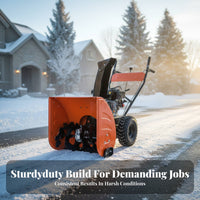winter sweeper, small Walk-Behind winter Removal Machine, Gas Powered, Multi-Scene Use, Deep grip Tires