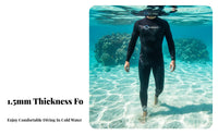 Wetsuit 1.5mm Full full-length Swimsuit, Women's Sun Protection, Thermal, Snorkeling, Surfing Suit