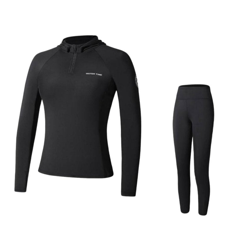 Women's Two-Piece Wetsuit, Long Sleeve, Full Coverage Sun Protection, UPF50+, Breathable Fit, Surfing, Beach, Diving