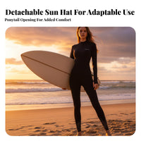 Women's Two-Piece Wetsuit, Long Sleeve, Full Coverage Sun Protection, UPF50+, Breathable Fit, Surfing, Beach, Diving