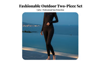 Women's Two-Piece Wetsuit, Long Sleeve, Full Coverage Sun Protection, UPF50+, Breathable Fit, Surfing, Beach, Diving