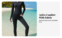 Women's Two-Piece Wetsuit, Long Sleeve, Full Coverage Sun Protection, UPF50+, Breathable Fit, Surfing, Beach, Diving