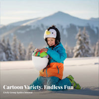 Plush Creature Helmet Cover, Skiing, Kids & Adults, Balance Random Cartoon Design