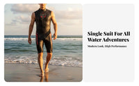 sleek Skin Wetsuit, Sleeveless short wetsuit, Waterproof Thermal wave riding Suit, multi-sport Gear for Men