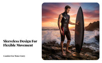sleek Skin Wetsuit, Sleeveless short wetsuit, Waterproof Thermal wave riding Suit, multi-sport Gear for Men