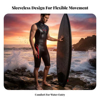 sleek Skin Wetsuit, Sleeveless short wetsuit, Waterproof Thermal wave riding Suit, multi-sport Gear for Men