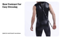 sleek Skin Wetsuit, Sleeveless short wetsuit, Waterproof Thermal wave riding Suit, multi-sport Gear for Men