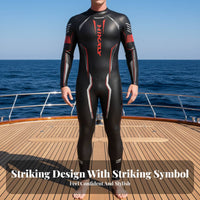 Multi-Sport Diving Suit, 5/3mm High-Performance Super Stretch, Sleek Skin, Thermal Aquatic Wetsuit for Men