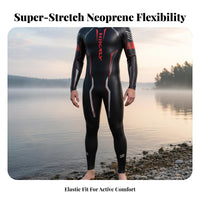 Multi-Sport Diving Suit, 5/3mm High-Performance Super Stretch, Sleek Skin, Thermal Aquatic Wetsuit for Men