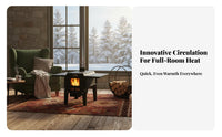 Wood Burning Heater, Winter Smokeless Stove, Indoor Outdoor Firewood Oven, Multi-Functional, Removable, Thick Carbon Steel,