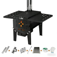 Wood Burning Heater, Winter Smokeless Stove, Indoor Outdoor Firewood Oven, Multi-Functional, Removable, Thick Carbon Steel,