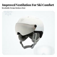 Ski Helmet, Integrated Goggles, Adult Unisex, Protective, Breathable, Ventilated Design