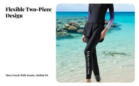 Women's Diving Wetsuit, Sun Protection, Quick Dry, Long Sleeve, Long Pants, Two-Piece, Split Swimsuit, Beach, Surfing, Gradient