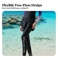 Women's Diving Wetsuit, Sun Protection, Quick Dry, Long Sleeve, Long Pants, Two-Piece, Split Swimsuit, Beach, Surfing, Gradient