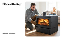50 Wood Burning Fireplace, Indoor Heating Stove, Large Viewing pane, Home, Villa, Cottage