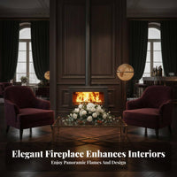 50 Wood Burning Fireplace, Indoor Heating Stove, Large Viewing pane, Home, Villa, Cottage
