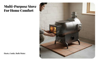 Horizontal Fireplace, High Temperature Eco-Friendly Stove, Rural Heating, Movable Wood, Multi-Purpose