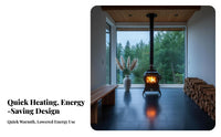 Horizontal Fireplace, High Temperature Eco-Friendly Stove, Rural Heating, Movable Wood, Multi-Purpose