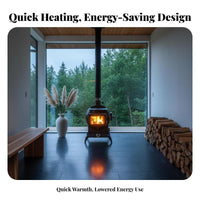 Horizontal Fireplace, High Temperature Eco-Friendly Stove, Rural Heating, Movable Wood, Multi-Purpose