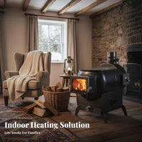 Horizontal Fireplace, High Temperature Eco-Friendly Stove, Rural Heating, Movable Wood, Multi-Purpose