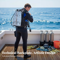 Technical Diving Backplate, Artistic Pattern, Unisex, Comfortable Support