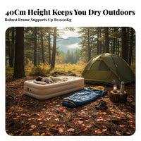 Inflatable Mattress, Automatic Air Bed, Portable Camping Tent Mat, 40cm Raised, Built-in Pump