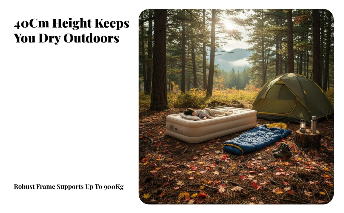 Inflatable Mattress, Automatic Air Bed, Portable Camping Tent Mat, 40cm Raised, Built-in Pump