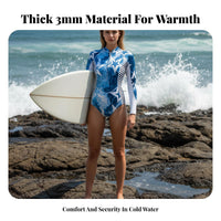 3mm Thickened Wetsuit, single-Piece Slimming Rash Guard, Thermal Swimsuit for Women, Sun Protection, Surfing, diving