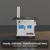 Multifunctional Wood & Coal Heater, Indoor Gasification Stove, Cooking, Heating, Water Tank, Rural Household Appliance