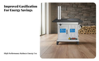 Multifunctional Wood & Coal Heater, Indoor Gasification Stove, Cooking, Heating, Water Tank, Rural Household Appliance